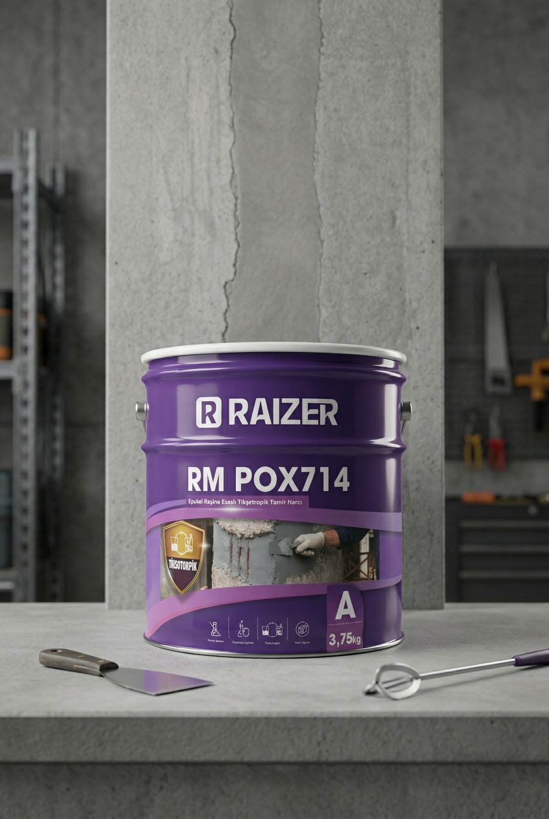 RM POX 714 Epoksi Reçine Esaslı Tiksotropik Tamir Harcı - Görsel 2